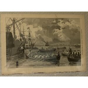 Antique Newspaper Civil War 1861 Second Re-Enforcement Harper’s Military 1800s